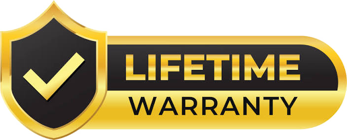 Lifetime warranty available badge