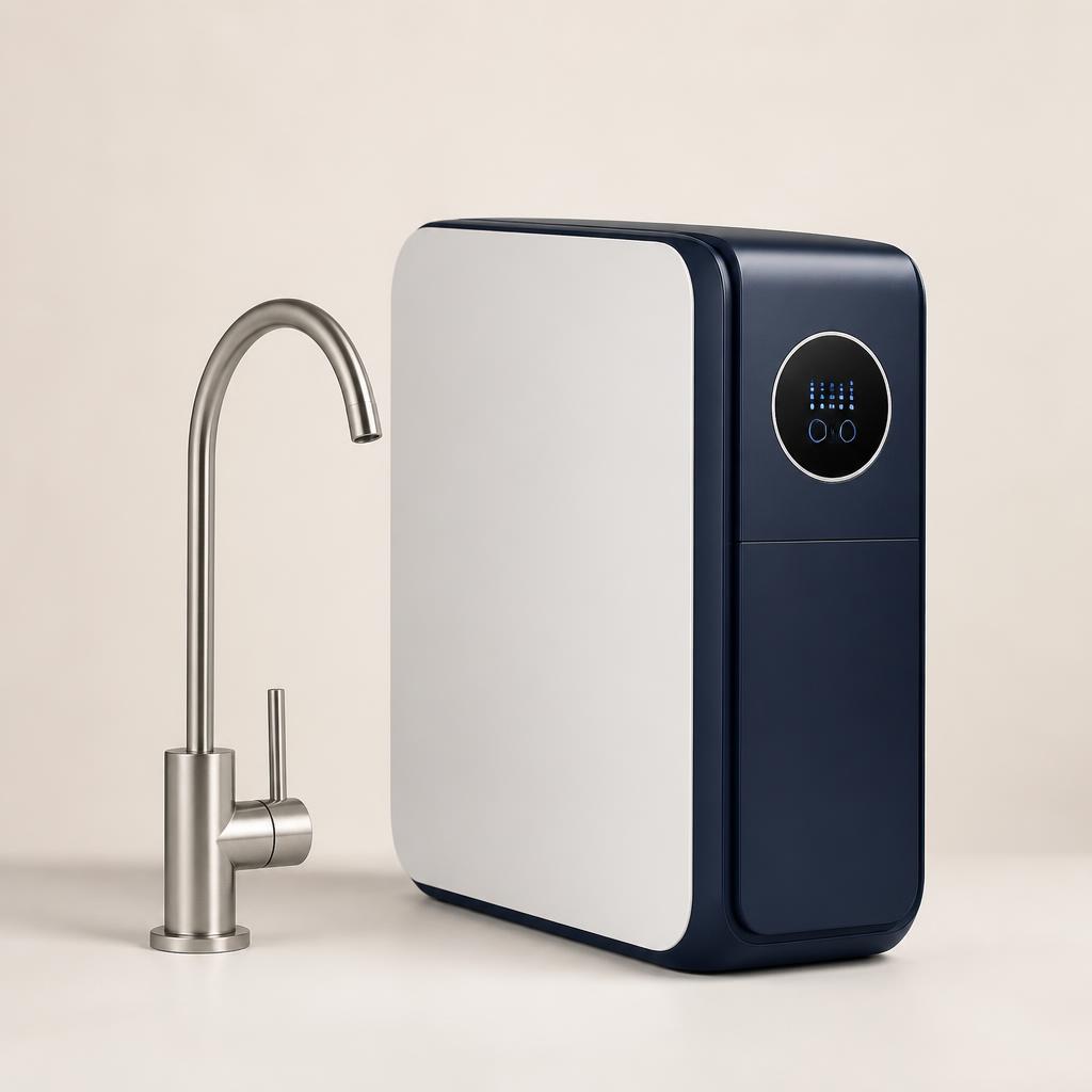 Under-sink reverse osmosis system illustration